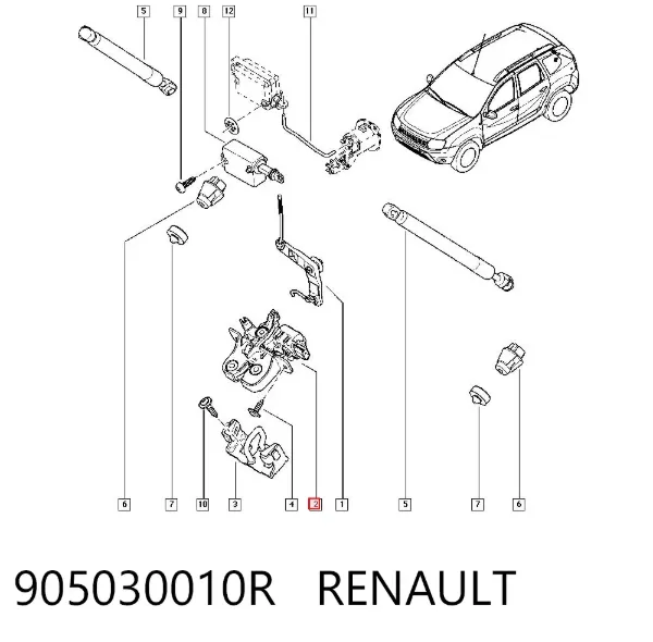 Замок багажника 905030010R Renault (RVI)