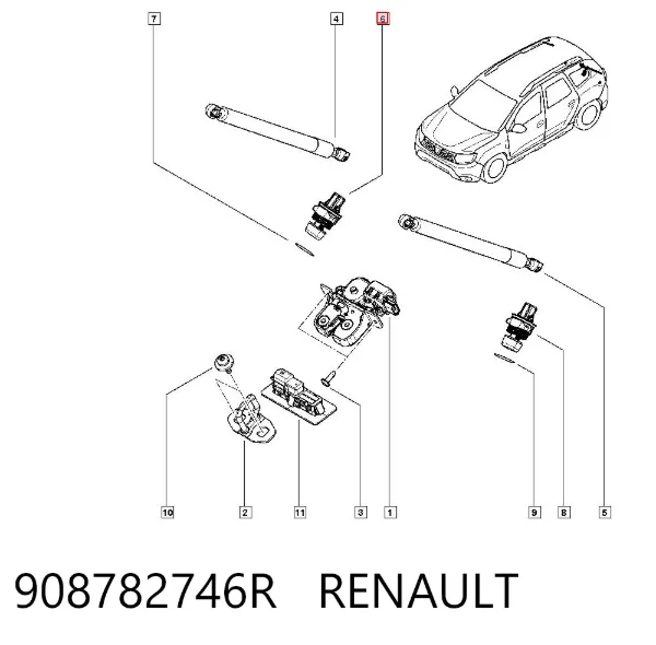 Буфер (отбойник) крышки багажника (двери 3/5-й задней) 908782746R Renault (RVI)