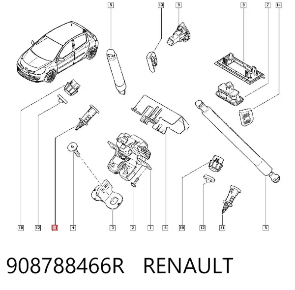 Буфер (отбойник) крышки багажника (двери 3/5-й задней) 908788466R Renault (RVI)