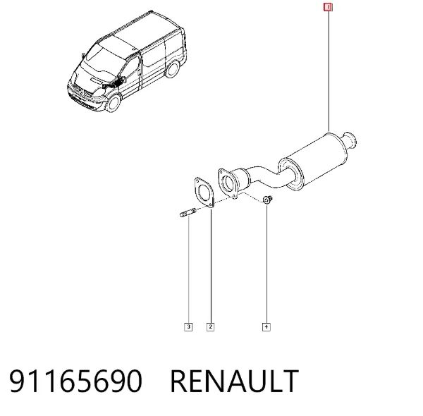 Приёмная труба 91165690 Renault (RVI)