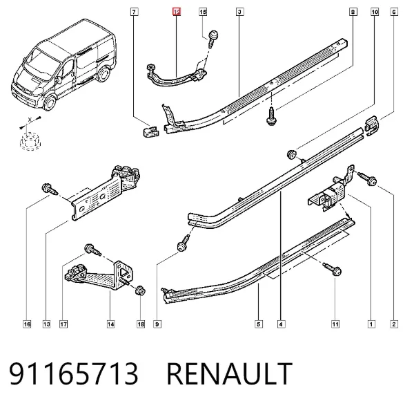 Ролик двери боковой (сдвижной) правый верхний 91165713 Renault (RVI)