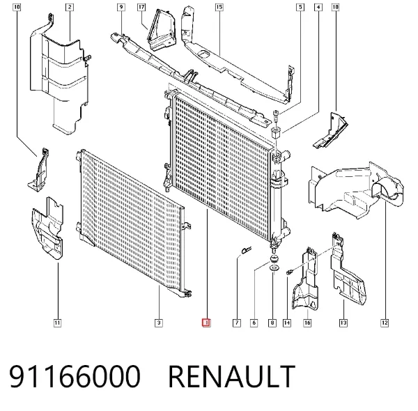 Радиатор 91166000 Renault (RVI)