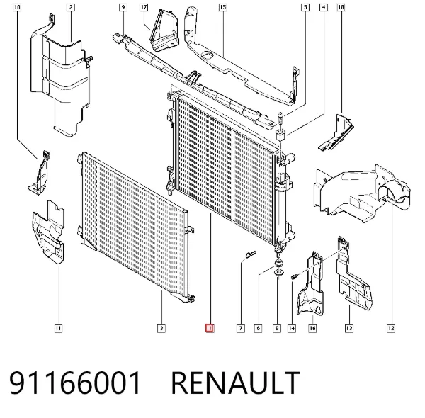 Радиатор 91166001 Renault (RVI)