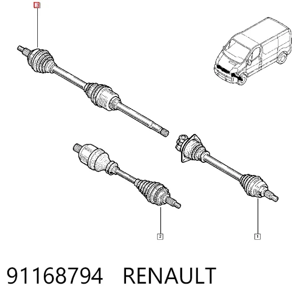 Правая полуось 91168794 Renault (RVI)