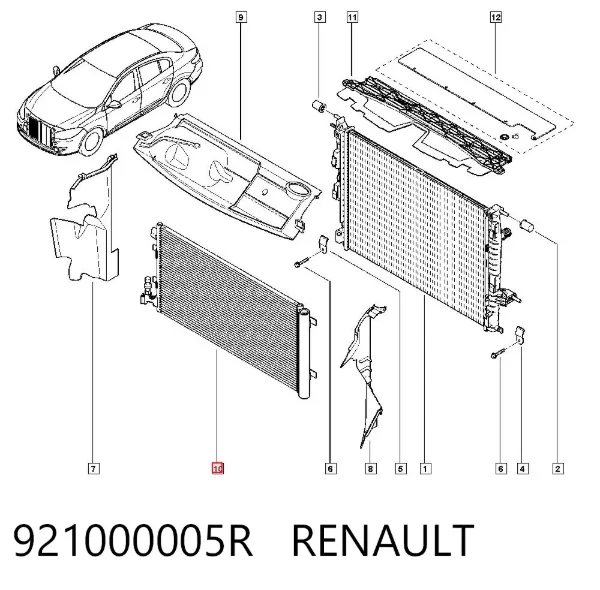 Радиатор кондиционера 921000005R Renault (RVI)