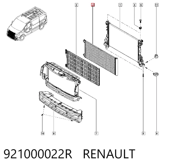 Радиатор кондиционера 921000022R Renault (RVI)
