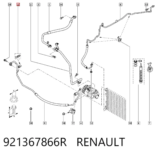 Датчик давления кондиционера 921367866R Renault (RVI)