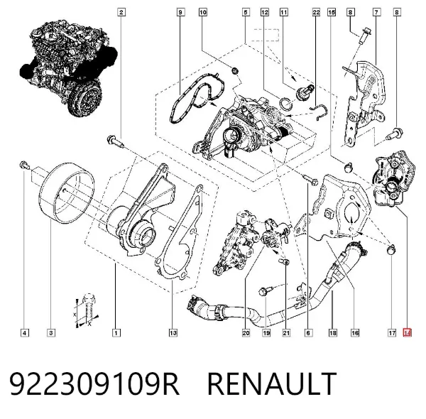Термостат 922309109R Renault (RVI)