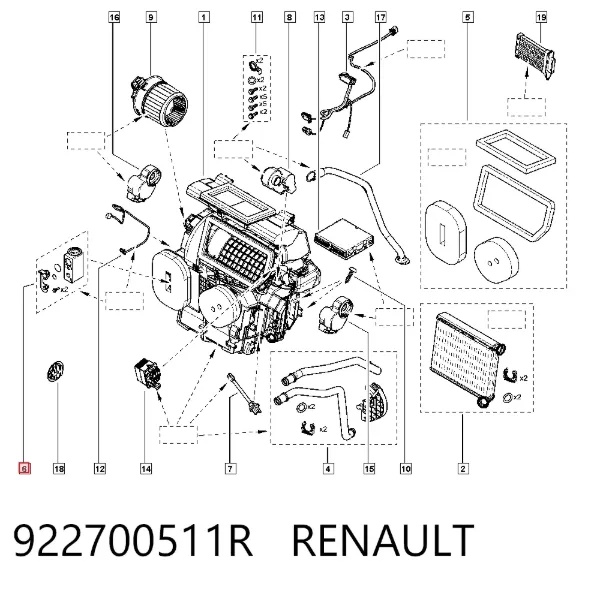 Клапан TRV кондиционера 922700511R Renault (RVI)