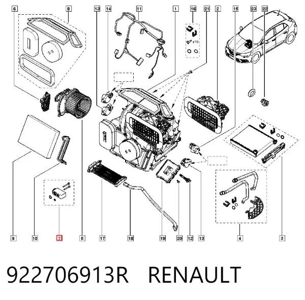 Клапан TRV кондиционера 922706913R Renault (RVI)