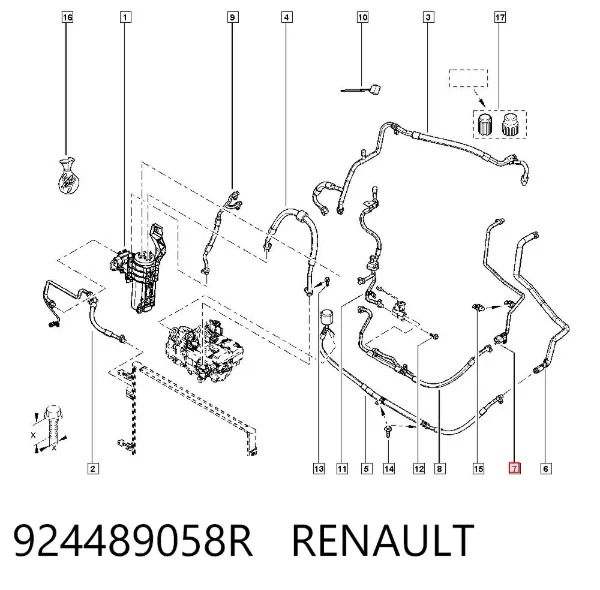 Шланг кондиционера, от испарителя к компрессору 924489058R Renault (RVI)