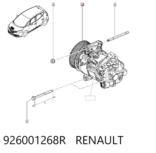 Компрессор кондиционера 926001268R Renault (RVI)