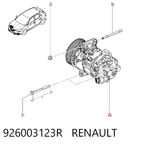 Компрессор кондиционера 926003123R Renault (RVI)