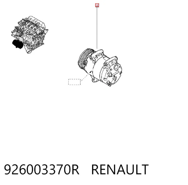 Компрессор кондиционера 926003370R Renault (RVI)