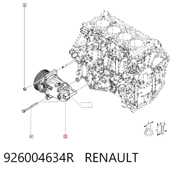 Компрессор кондиционера 926004634R Renault (RVI)