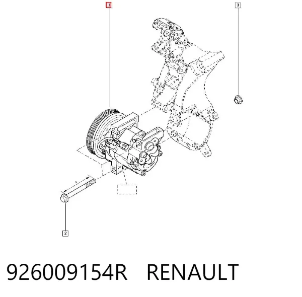 Компрессор кондиционера 926009154R Renault (RVI)