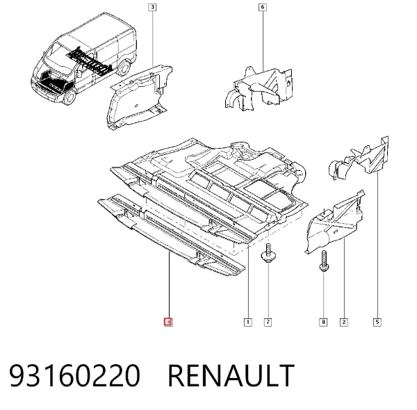 Защита двигателя передняя 93160220 Renault (RVI)