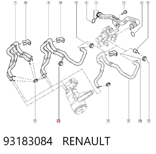 Корпус термостата 93183084 Renault (RVI)