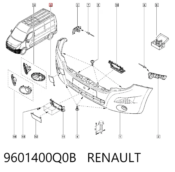 Заглушка буксировочного крюка 9601400Q0B Renault (RVI)