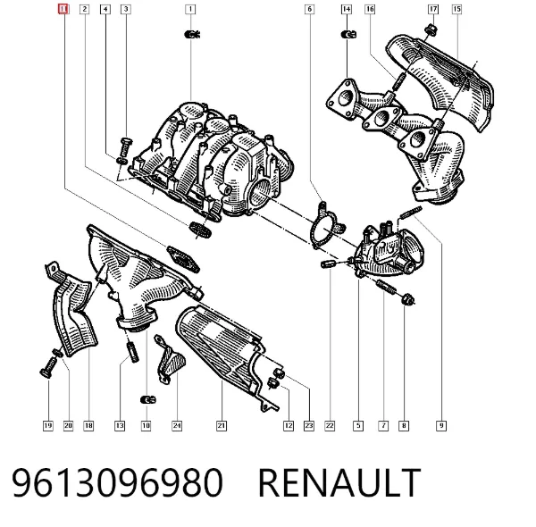 Прокладка коллектора Renault Safrane I