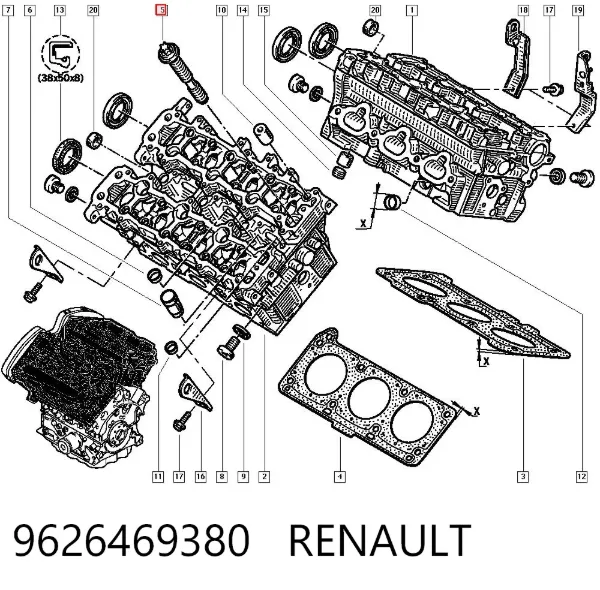 Болт ГБЦ 9626469380 Renault (RVI)