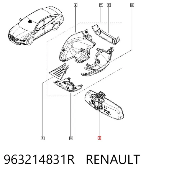 Зеркало заднего вида 963214831R Renault (RVI)