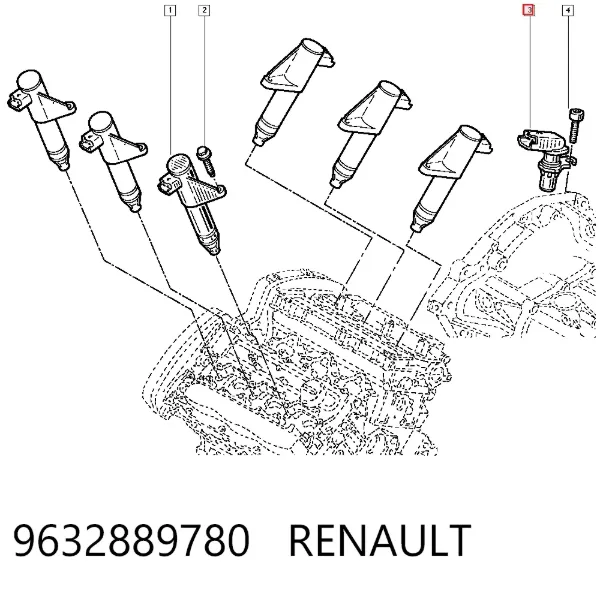 Датчик коленвала 9632889780 Renault (RVI)