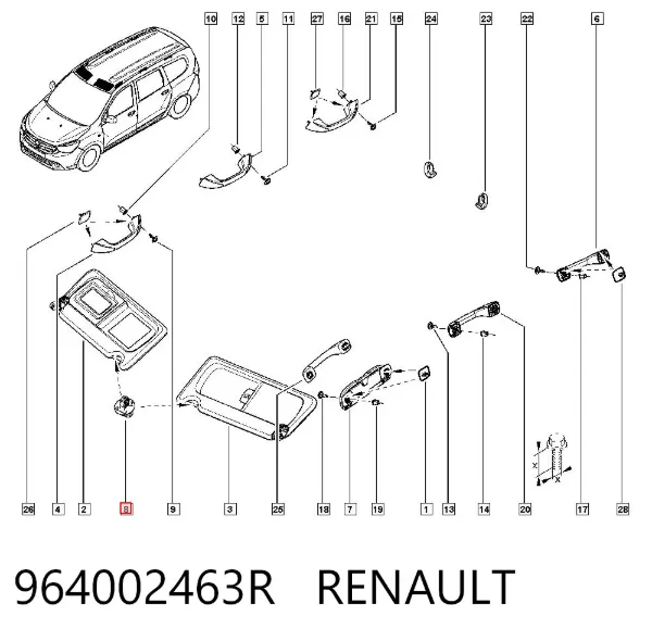 Солнцезащитный козырек 964002463R Renault (RVI)