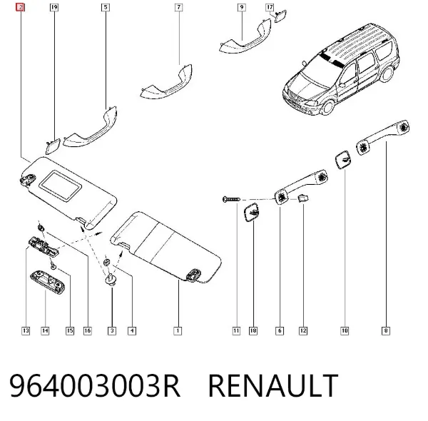 Солнцезащитный козырек 964003003R Renault (RVI)