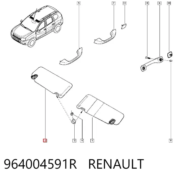 Солнцезащитный козырек 964004591R Renault (RVI)
