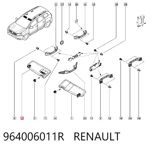Солнцезащитный козырек 964006011R Renault (RVI)