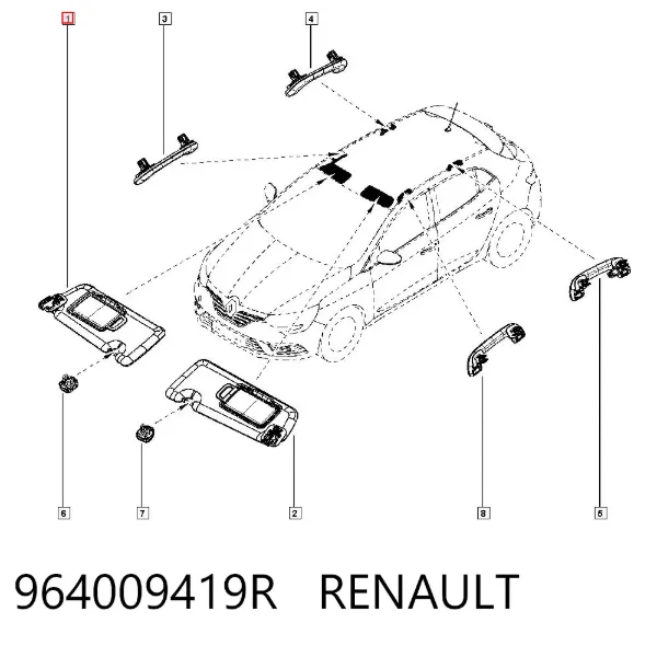 Солнцезащитный козырек 964009419R Renault (RVI)