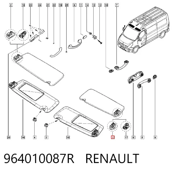 Солнцезащитный козырек 964010087R Renault (RVI)