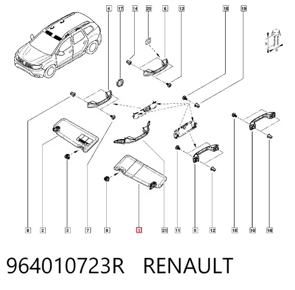 Солнцезащитный козырек 964010723R Renault (RVI)