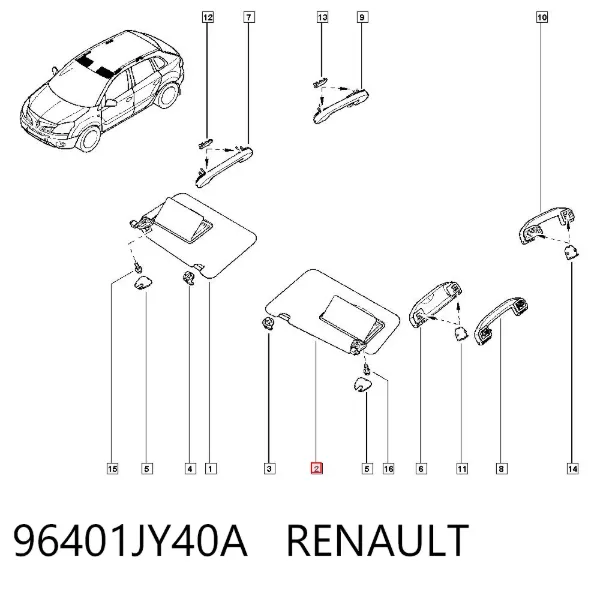 Солнцезащитный козырек 96401JY40A Renault (RVI)