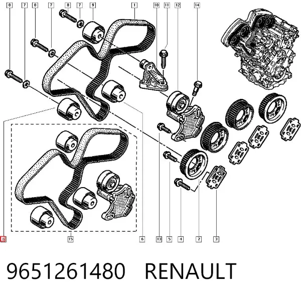 Паразитный ролик ГРМ 9651261480 Renault (RVI)