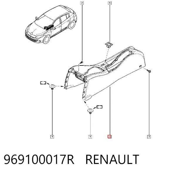Консоль панели управления центральная 969100017R Renault (RVI)