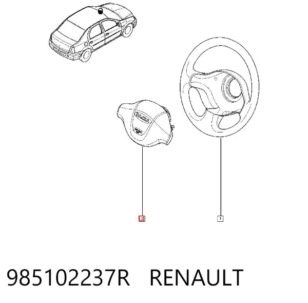 Подушка безопасности водителя 985102237R Renault (RVI)
