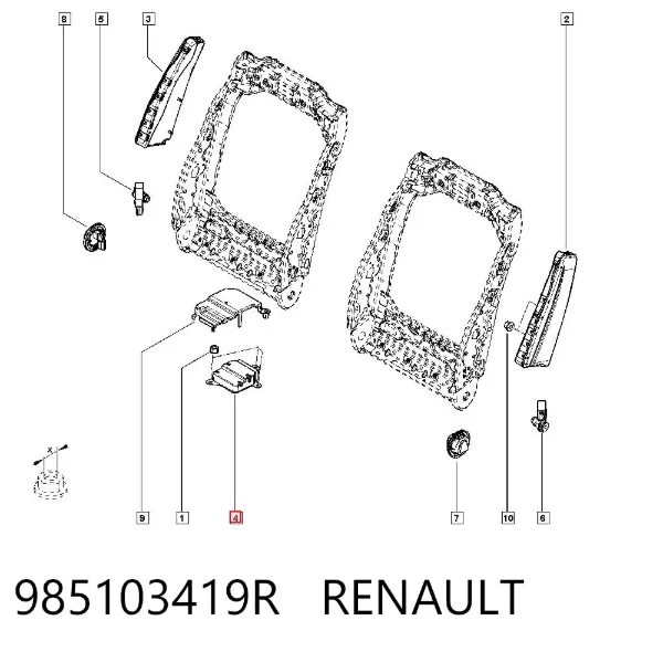 Модуль-процессор управления подушкой безопасности (ЭБУ AIRBAG) 985103419R Renault (RVI)