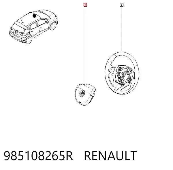 Подушка безопасности водителя 985108265R Renault (RVI)