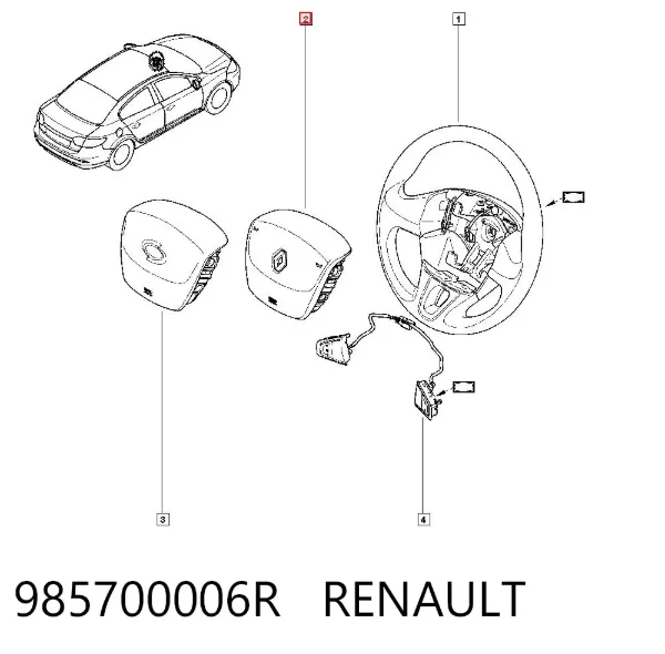 Подушка безопасности водителя 985700006R Renault (RVI)