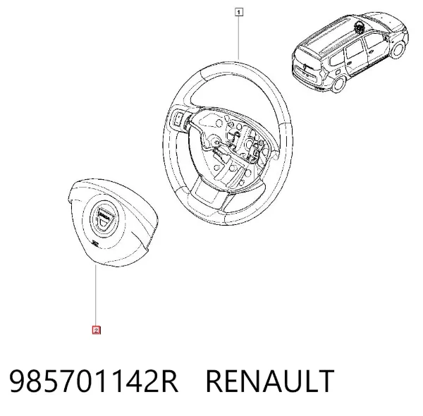 Подушка безопасности водителя 985701142R Renault (RVI)