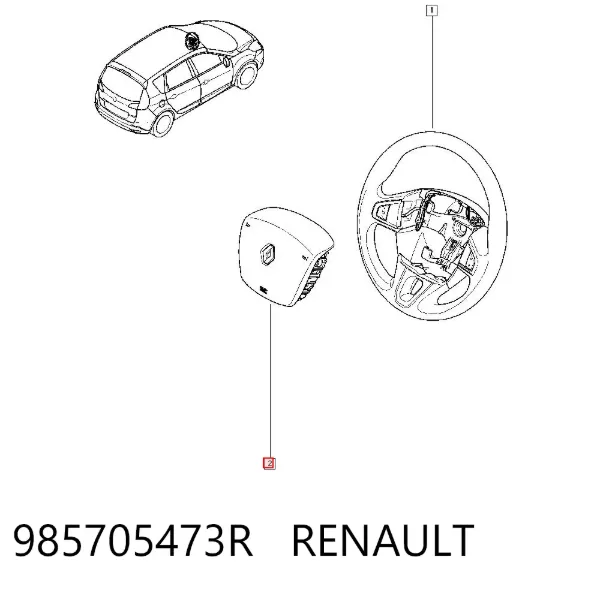Подушка безопасности водителя 985705473R Renault (RVI)