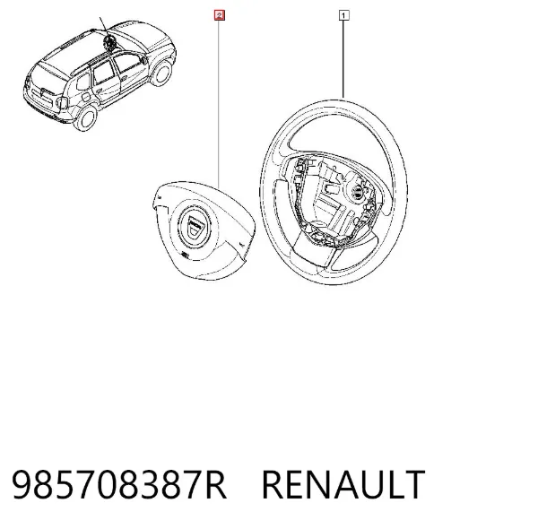 Подушка безопасности водителя 985708387R Renault (RVI)