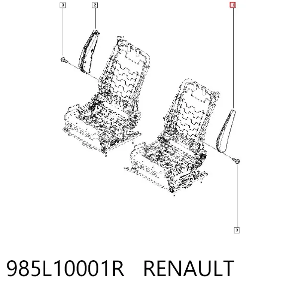 Подушка безопасности (AIRBAG) спинки сиденья левого 985L10001R Renault (RVI)