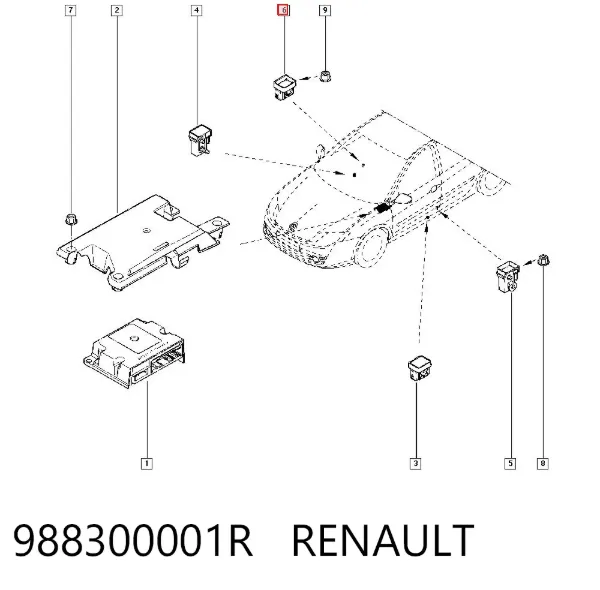 Датчик удара 988300001R Renault (RVI)