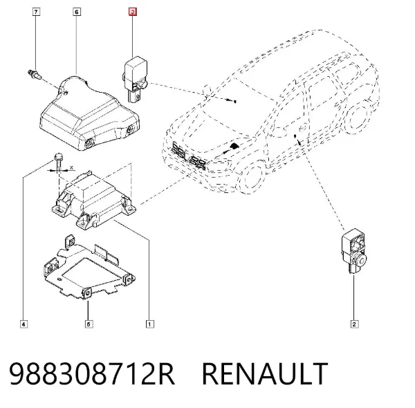 Датчик удара 988308712R Renault (RVI)