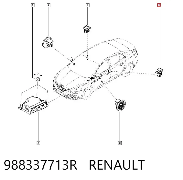 Датчик SRS 988337713R Renault (RVI)