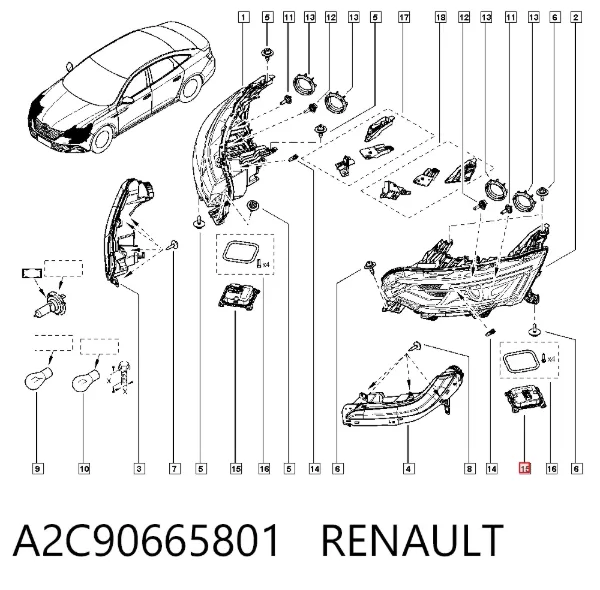 Модуль управления (ЭБУ) светом фар A2C90665801 Renault (RVI)