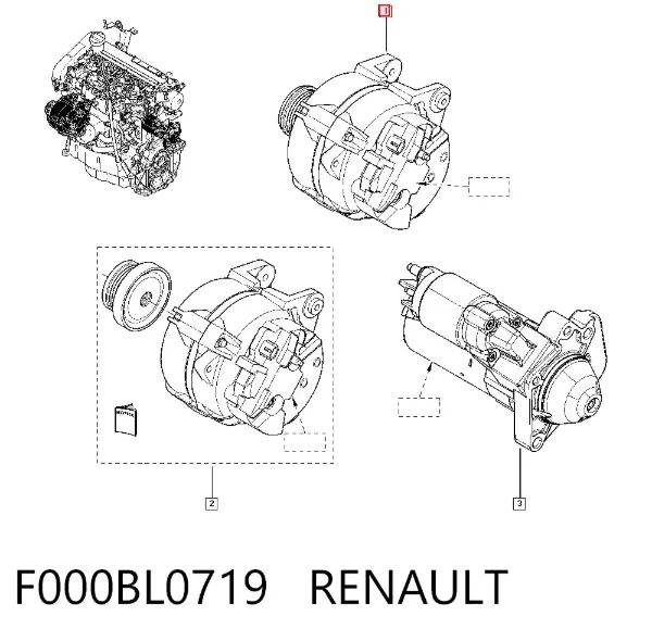Генератор F000BL0719 Renault (RVI)